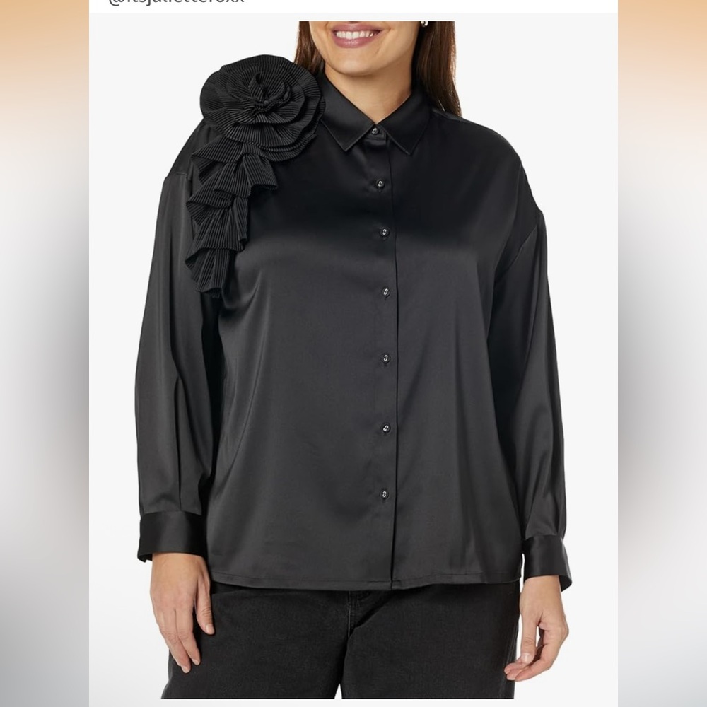 NWT The Drop Women's Black Corsage Shirt by @Itsjuliettefoxx